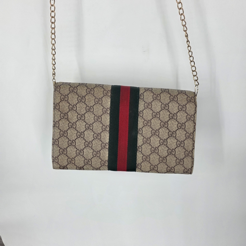 Authentic GUCCI Ophidia GG Supreme Continental Wallet Black Leather Web Strip - Picture 9 of 10